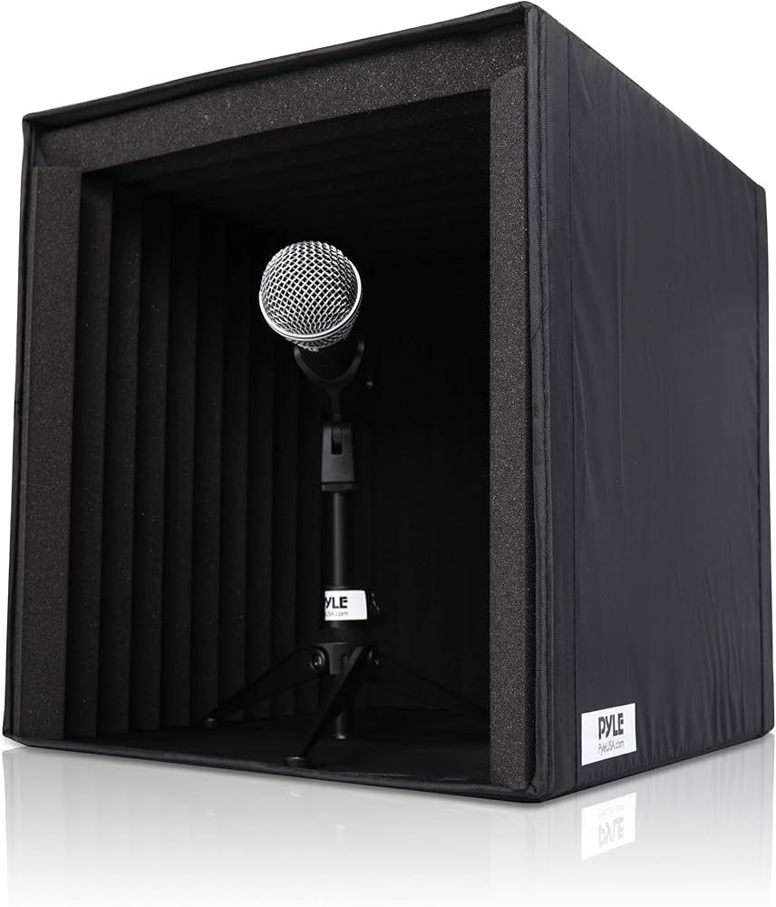 Pyle Recording Shield Box-Microphone Foam Booth Cube, Sound Dampening Filter-Audio Acoustic Noise Isolator Platform w/Wedgie Padding, Studio, Podcast, Vocal Use PSIB27 | Amazon (US)