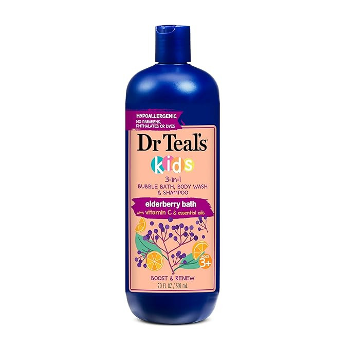 Dr Teal's Kids 3-in-1 Elderberry Bath: Bubble Bath, Body Wash & Shampoo, 20 fl oz | Amazon (US)