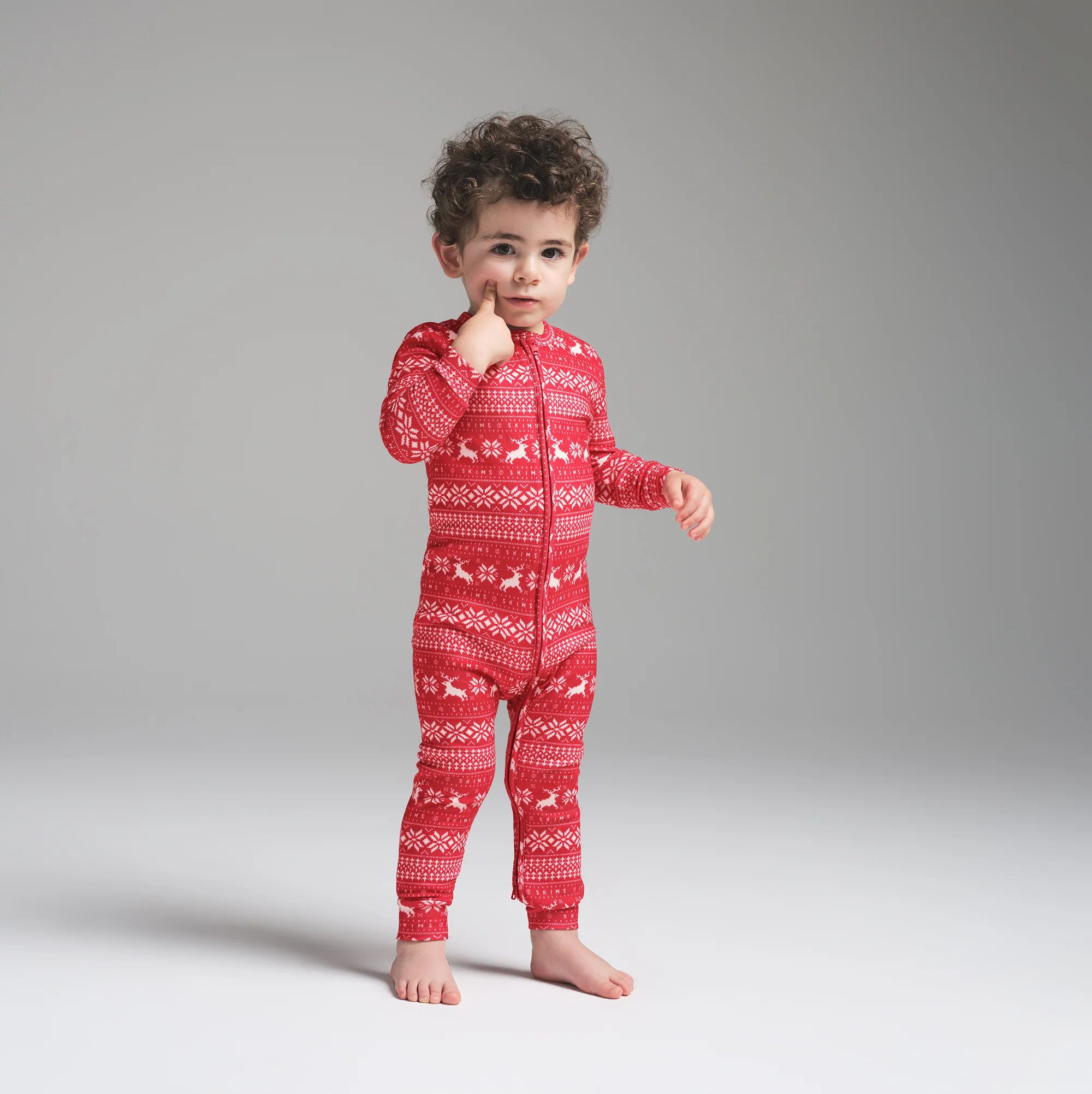 SKIMS Baby Onesie | Red | NB | Logo Plush Pointelle | SKIMS (US)