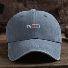 pc Mens Washed Outdoor Leisure Adjustable Baseball Cap With Printed Pattern | SHEIN