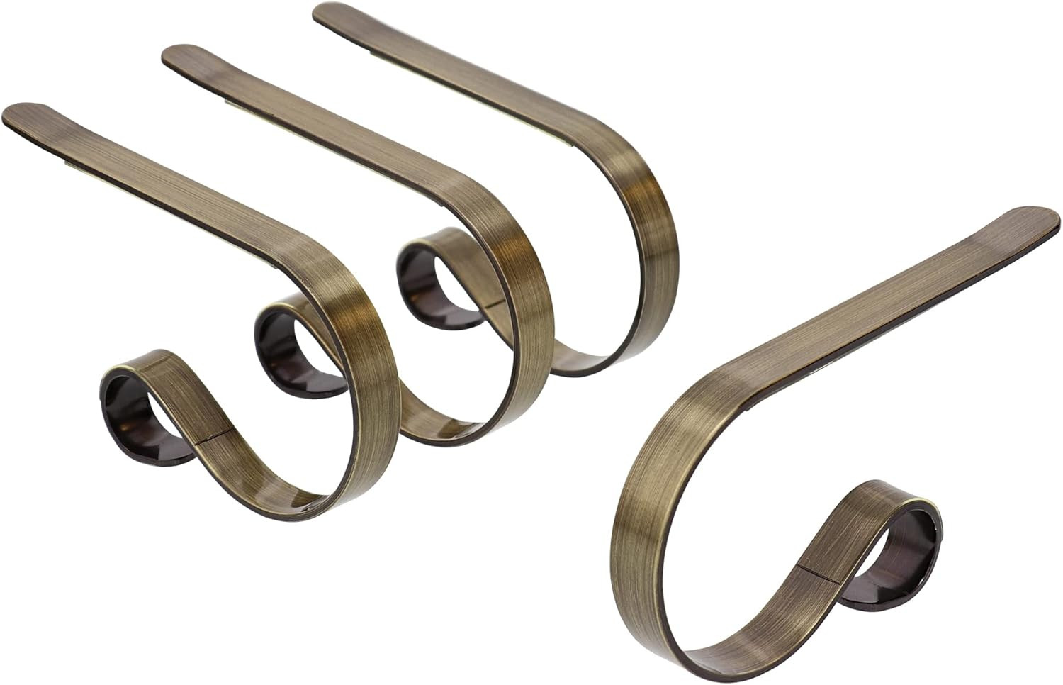 The Original MantleClip® Stocking Holder - 4 Pack (Antique Brass) | Amazon (US)