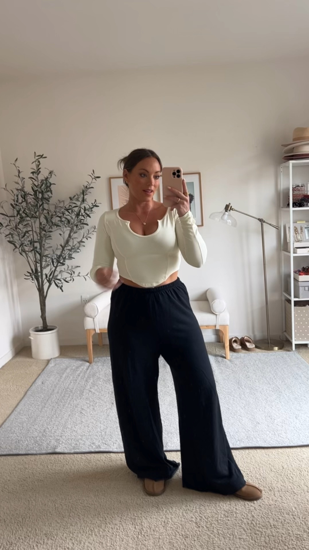 Cute long sleeve tee size medium with baggy comfy sweatpants size large tall 

#LTKVideo #LTKMidsize #LTKSeasonal