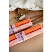 Peach&orange Beeswax Candle Sticks - Tall 2 Pack Candles Orange Peach Candles Bright Colorful Candlesticks Long Table | Etsy (CAD)