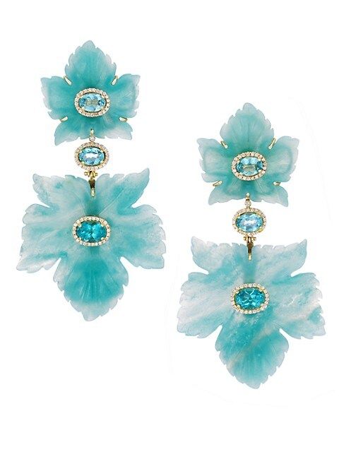 Water Forest 18K Yellow Gold & Multi-Stone Clip-On Earrings | Saks Fifth Avenue