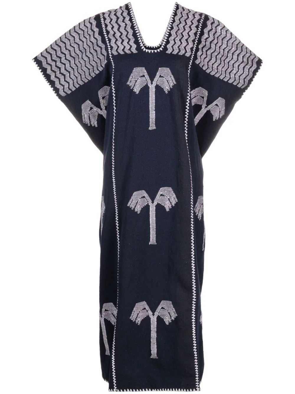 palm tree-embroidered midi dress | Farfetch Global