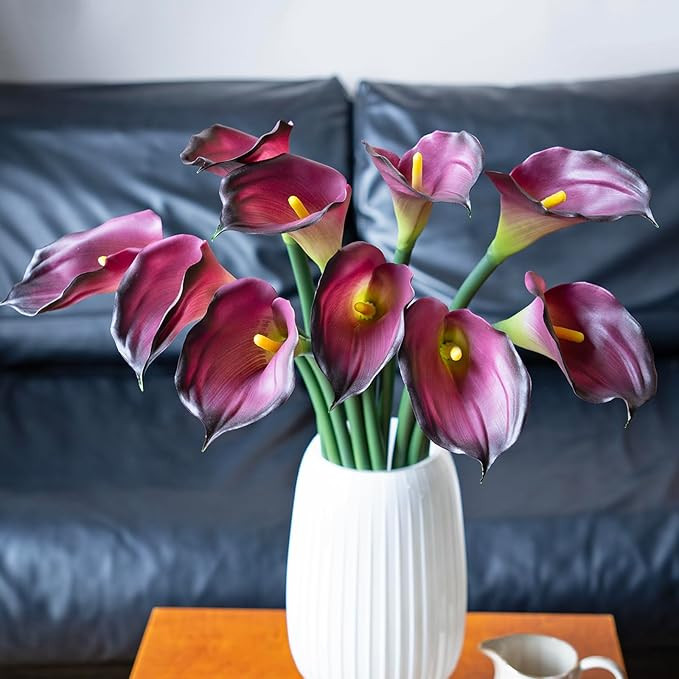 Artificial Flowers Calla Lilly 25.6'' Large Fake Bouquet Long Stem Plants 5 Pcs for Home,Living R... | Amazon (US)