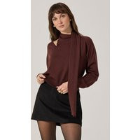 ASTR the Label | Silvana Cutout Scarf Sweater in Wine brown | Size XS | ASTR The Label (US)