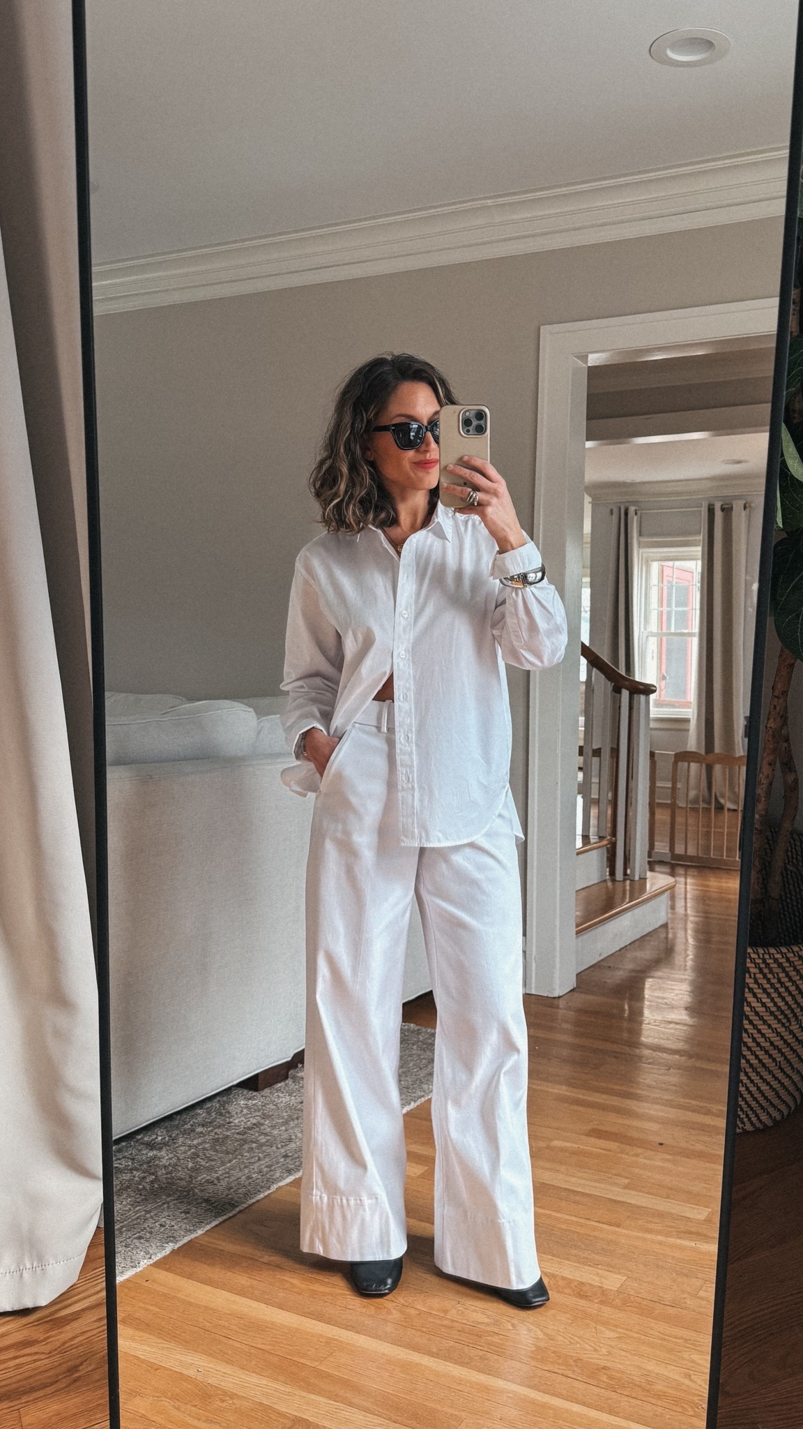 New in from Spanx ✨

Poplin Oversized Button Up Shirt, great quality white button down, XS, TTS

Super smooth Stretch Twill Wide Leg Pant, XSP

#spanxpartner

#LTKWorkwear #LTKOver40