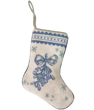 Bauble Stockings Limited Edition Pearly Gates Designs Mistletoe Magic in Toile Needlepoint Stocki... | Dillard's