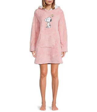 Snoopy Long Sleeve Round Neck Plush Hooded Tunic | Dillard's