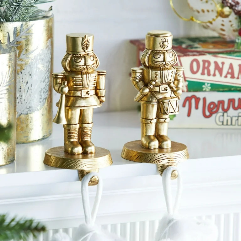 Holiday Time 2pk Polyresin Nutcracker Stocking Holder - Walmart.com | Walmart (US)