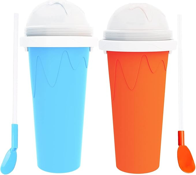 LATIBELL® Slushie Cup 2 Pack Slushy Maker Cup Slushie Maker Frozen Magic Cup Double Layer Silica... | Amazon (US)