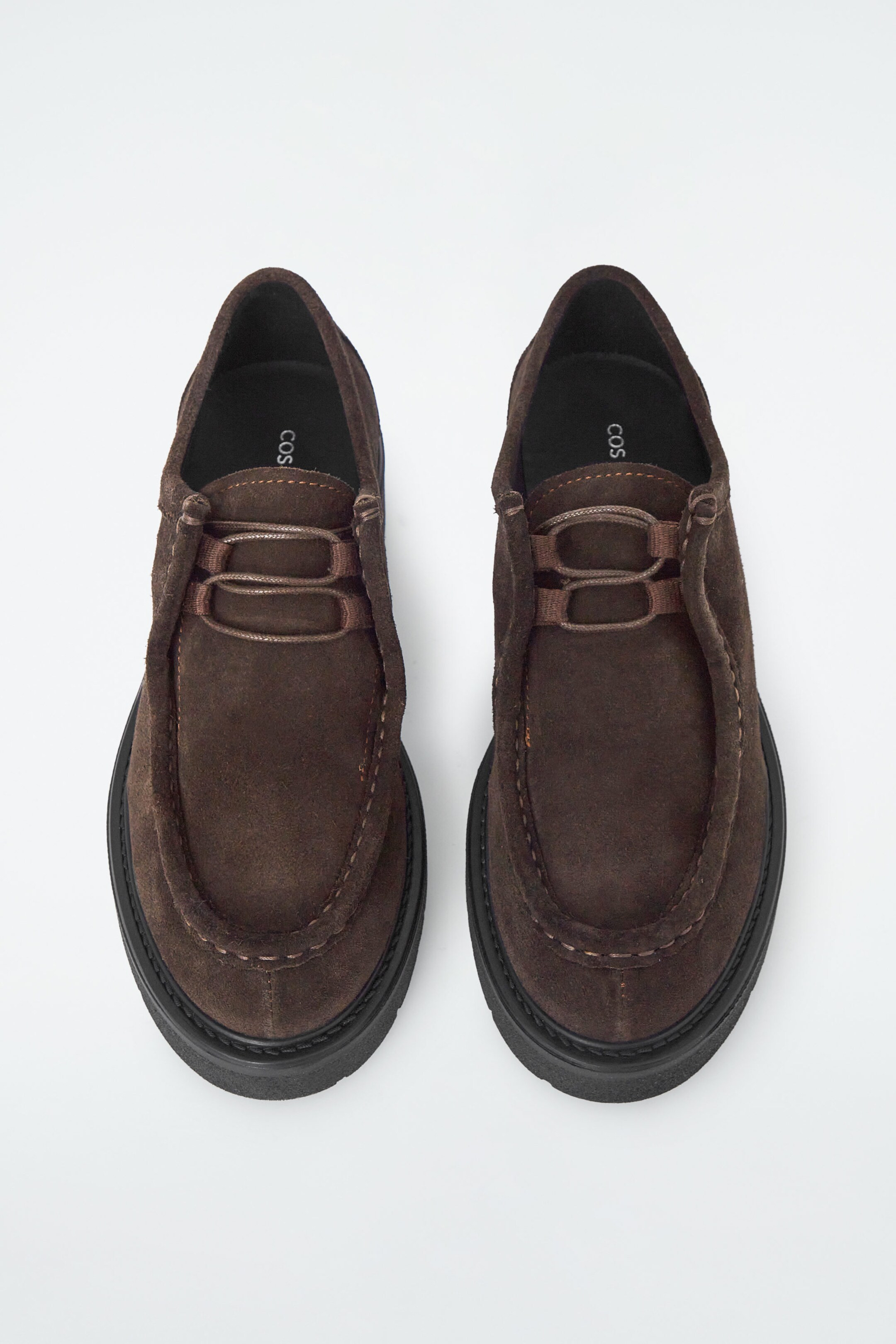 CHUNKY SUEDE DERBY SHOES - DARK BROWN | COS UK