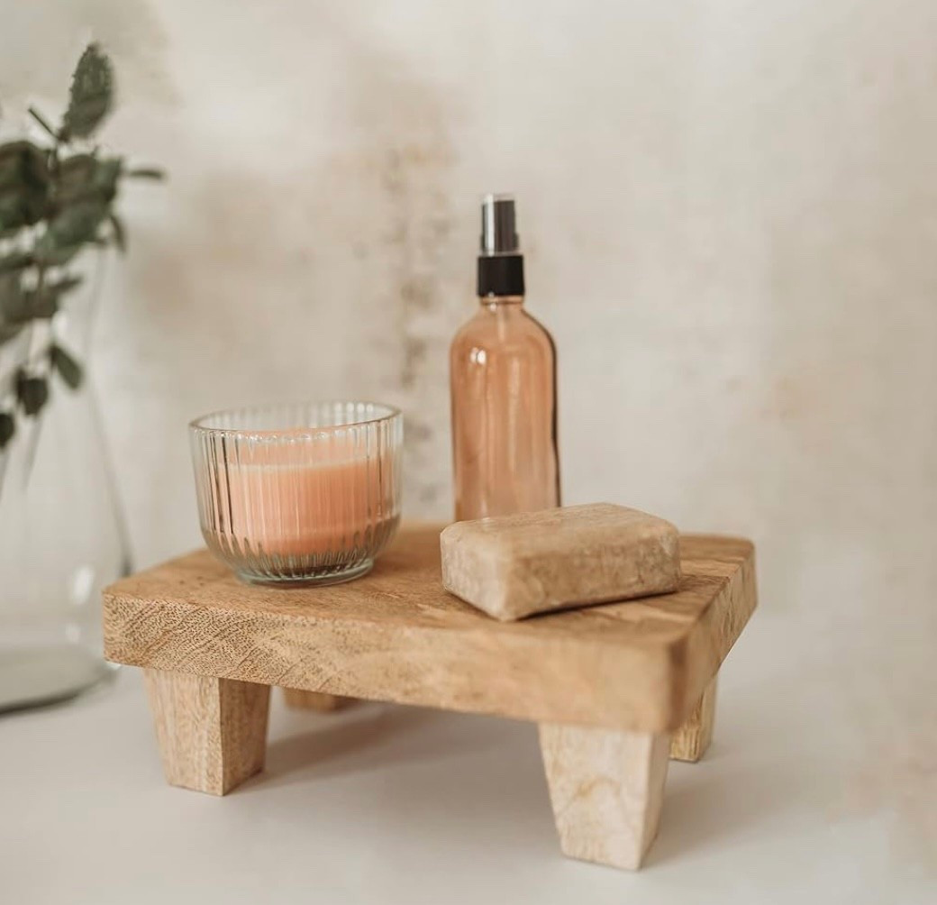 This little wooden riser is the perfect touch of charm + function! 🤍 Whether it’s for your kitchen, bathroom, or shelf styling—I’m obsessed with how versatile and beautiful it is. Grab it now from my LTK before it sells out! #HomeStyling #LTKFinds #NeutralDecor #AmazonHomeFinds