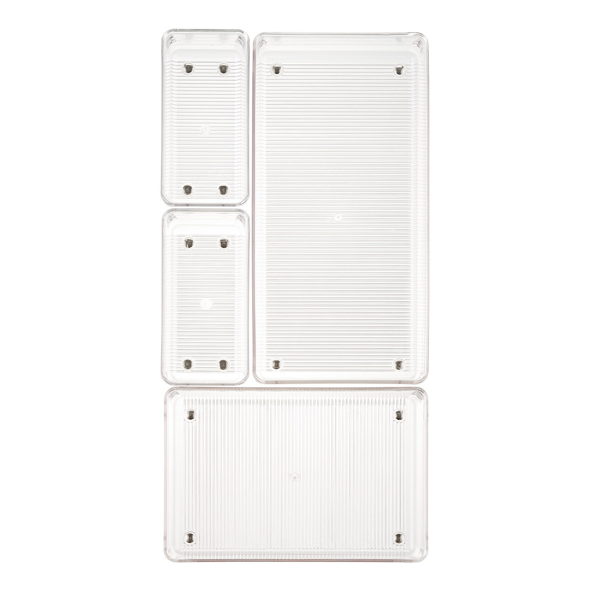 iDESIGN Linus Drawer Organizer Clear Set of 4 | The Container Store