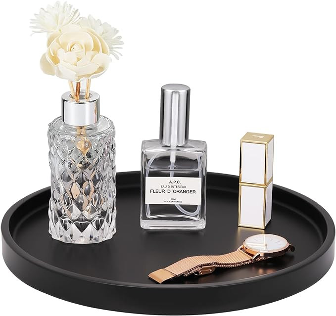 Emibele Vanity Tray, Resin Round Tray Decorative Storage Organizer for Bathroom Toilet Tank Bedro... | Amazon (US)