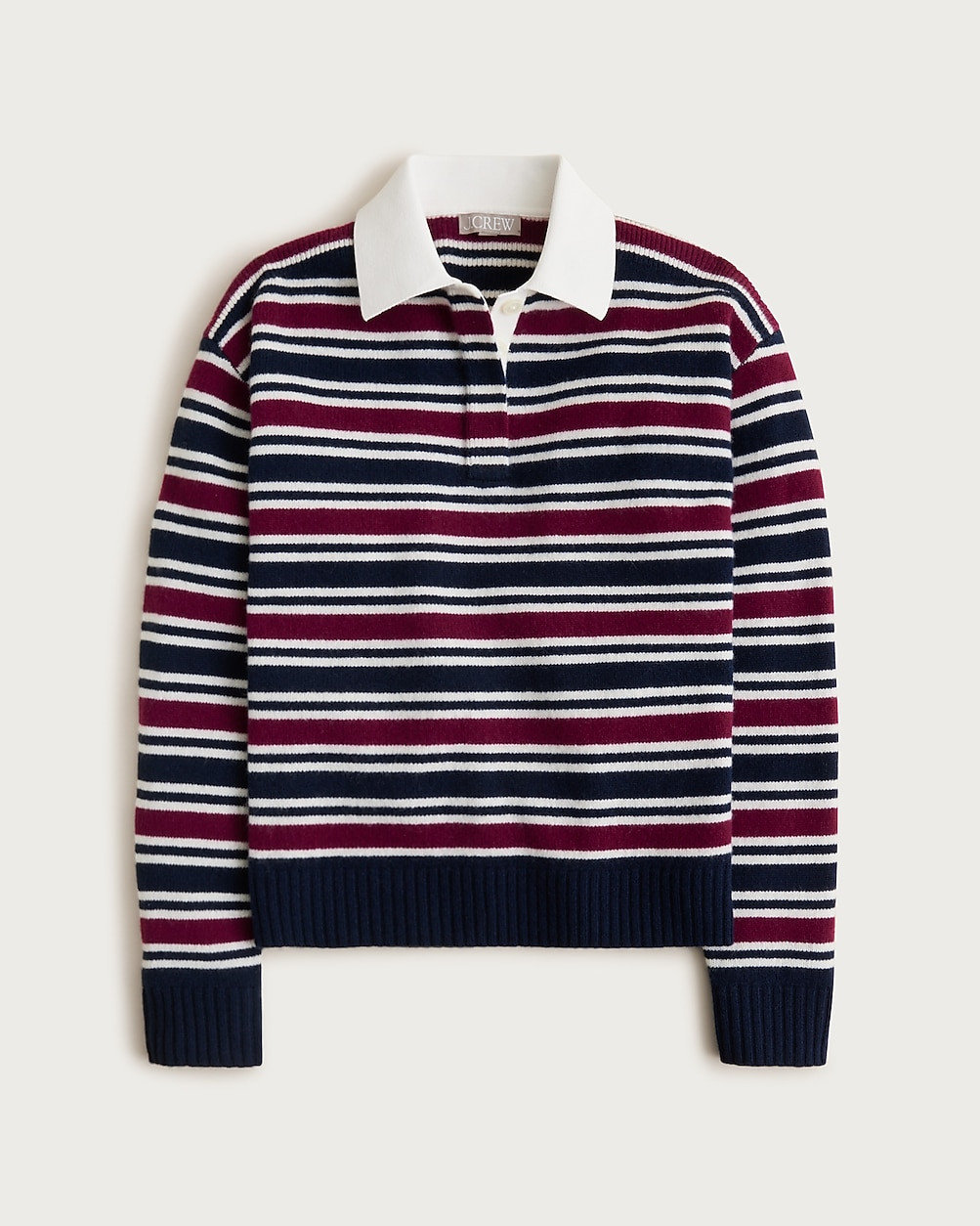 Relaxed sweater-polo in striped vintage wool | J. Crew US