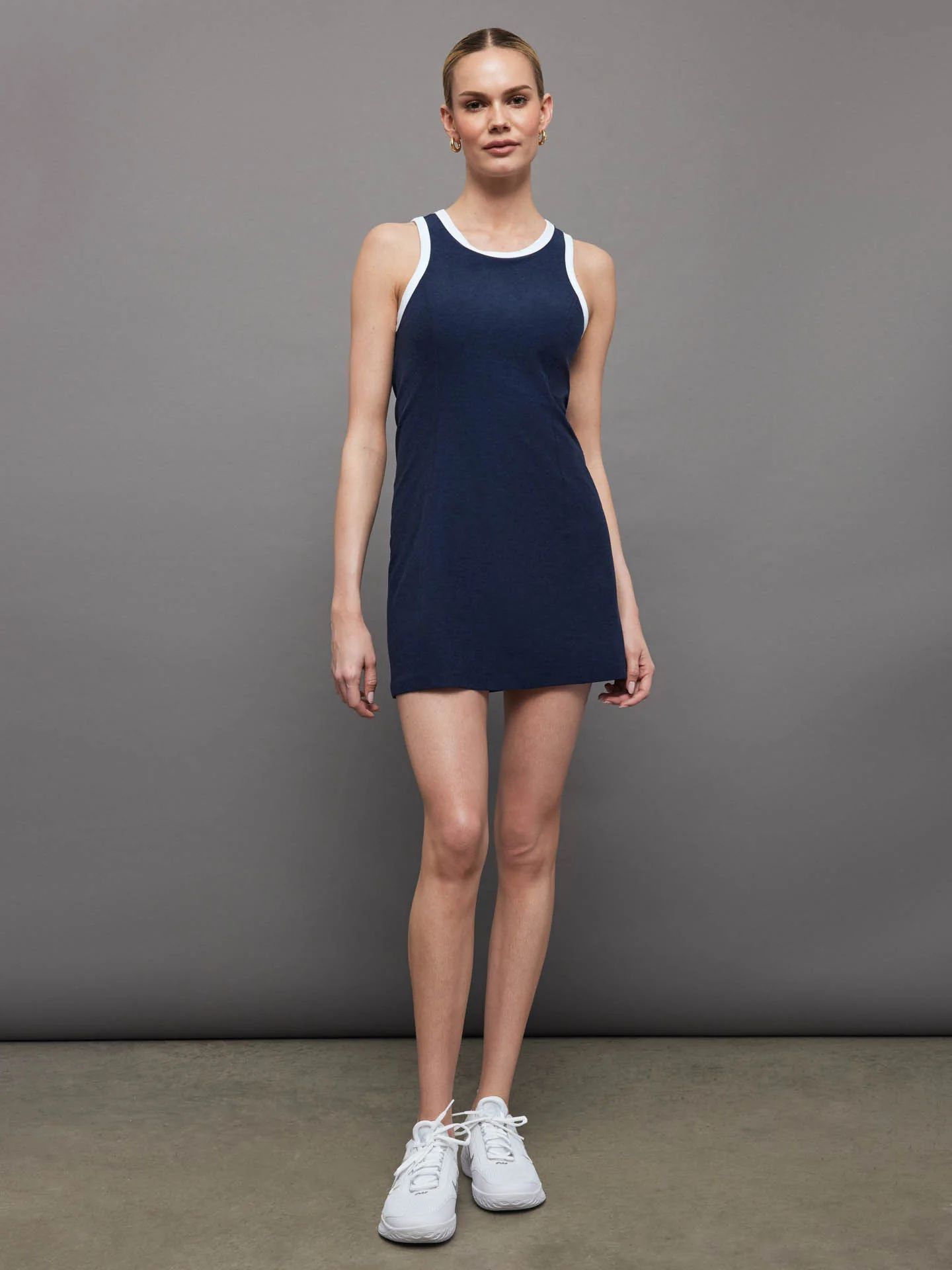 SPACEDYE OUTLINES DRESS - NAVY | Carbon38
