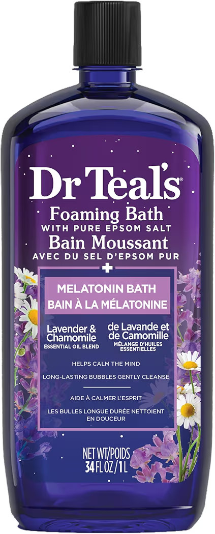 Dr Teal's Foaming Bath with Pure Epsom Salt, Melatonin Bath, Lavender & Chamomile Essential Oil B... | Amazon (CA)