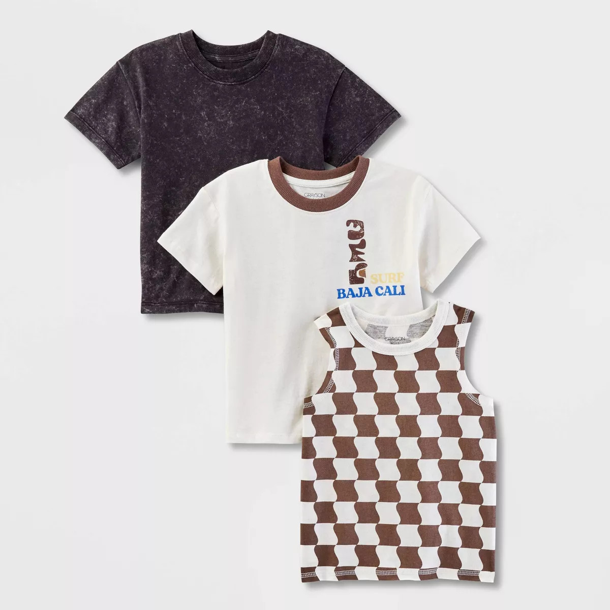 Grayson Mini Toddler Boys' 3pk Solid Tank Top and T- Shirt - 3T | Target