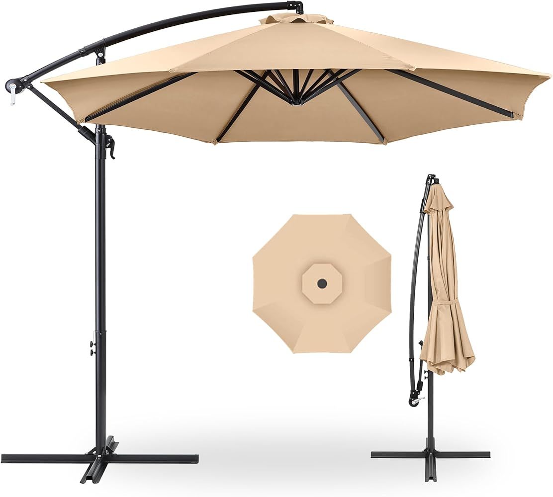 Best Choice Products 10ft Offset Hanging Market Patio Umbrella w/Easy Tilt Adjustment, Polyester ... | Amazon (US)