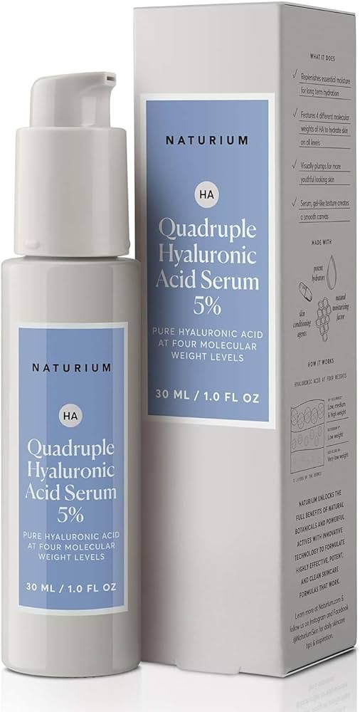 Naturium Quadruple Hyaluronic Acid Serum 5%, Hydrating & Plumping Face Serum, Anti-Aging & Moistu... | Amazon (US)