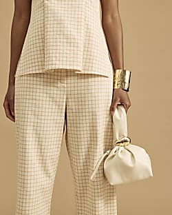 Cream Metal Detail Grab Bag | River Island UK & IE