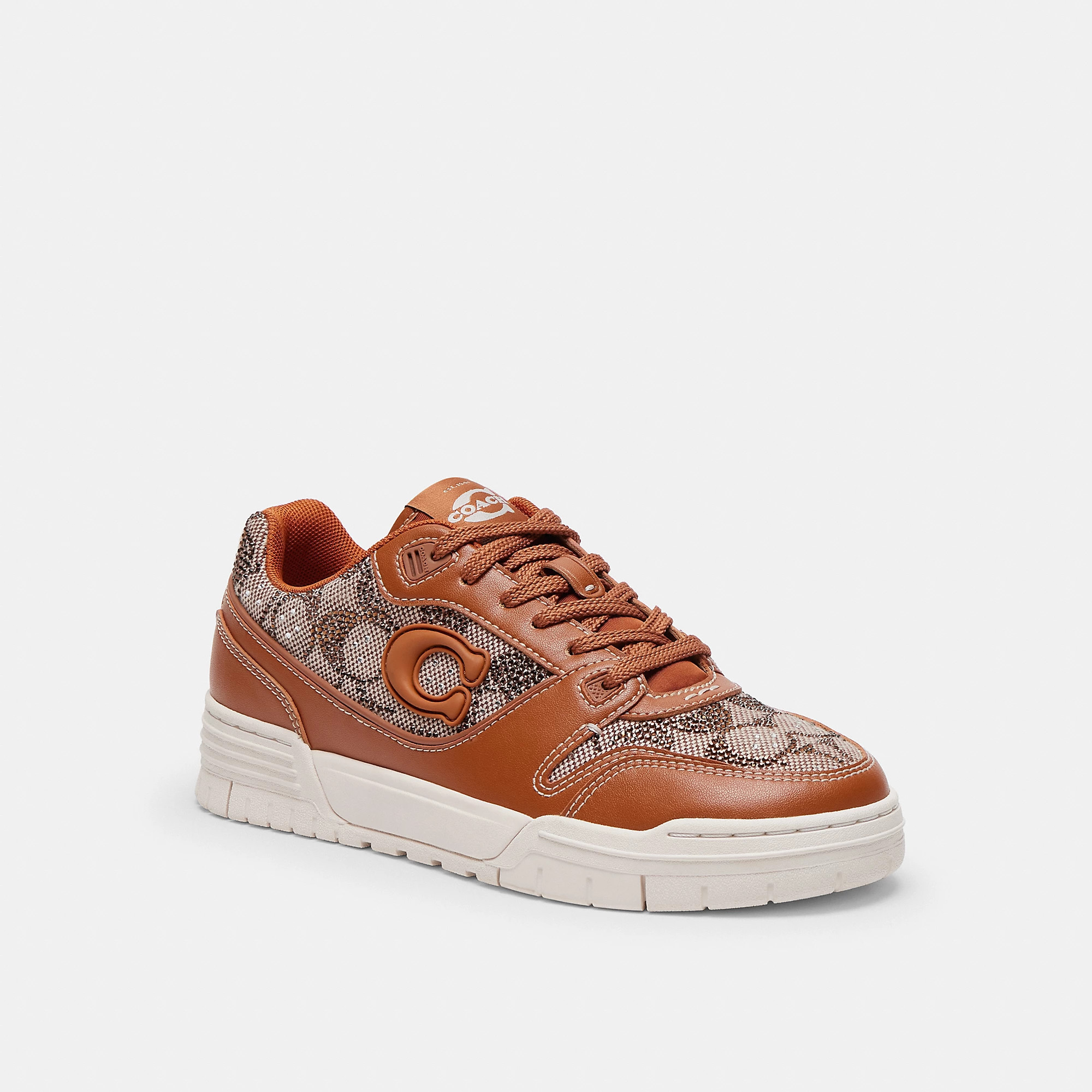 Coach Outlet Soho Sneaker In Crystal Signature Jacquard - Women's Sneakers - Cocoa/burnished Amber, Size: 5.5 | Coach Outlet US