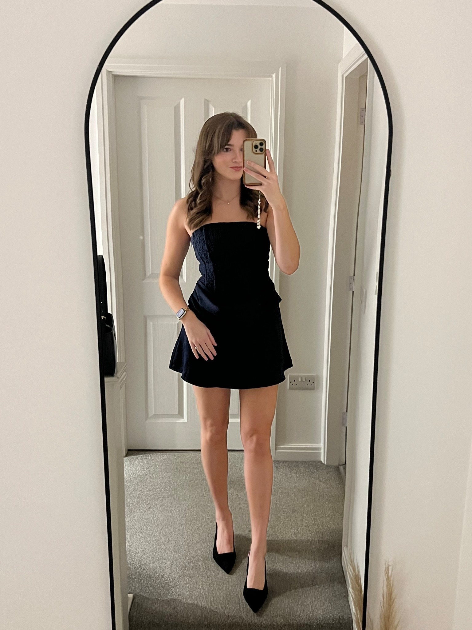 Your Valentine’s Day outfit sorted (if you’re not a classic red dress girly) 🥹 

Obsessed with this-I usually hate strapless dresses but THIS?! Stayed up allll night, no adjusting, no falling down!! And you can make it tighter if you want with the corset back 🤝 

The satin panel at the front hides any lumps and bumps, great for us gals self conscious of our tums 🫶🏻

Shoes are also sooo comfortable and the perfect height!! 

Date night outfit, navy dress, satin dress, boohoo, going out, black heels, kitten heel, slingbacks 

#LTKuk #LTKdatenight #LTKstyletip