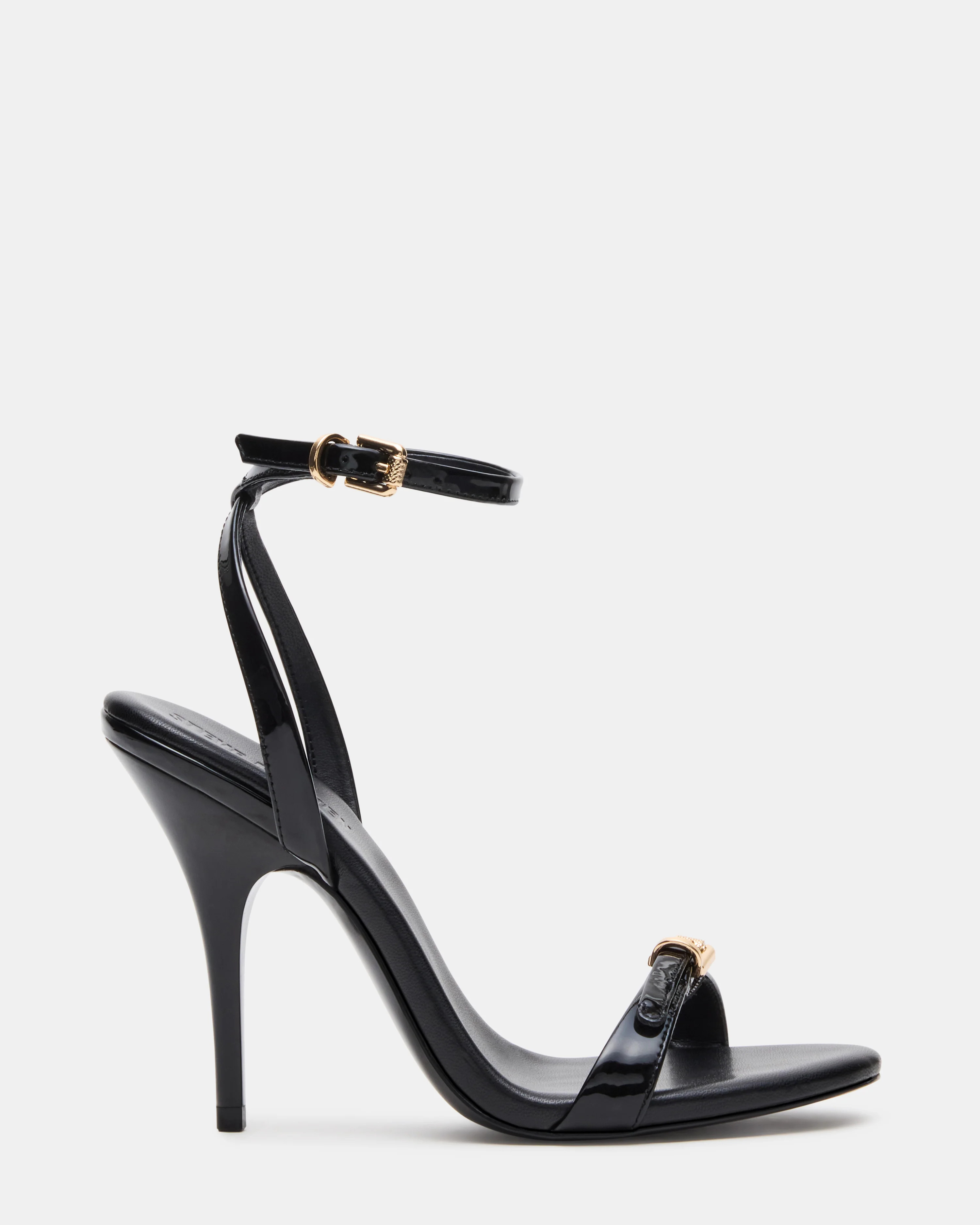 FOXX Black Patent Strappy Stiletto Open-Toe Women's Heel | Steve Madden (US)