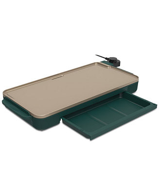 10" x 20" Griddle with Warming Tray, Forest Green | Macy's