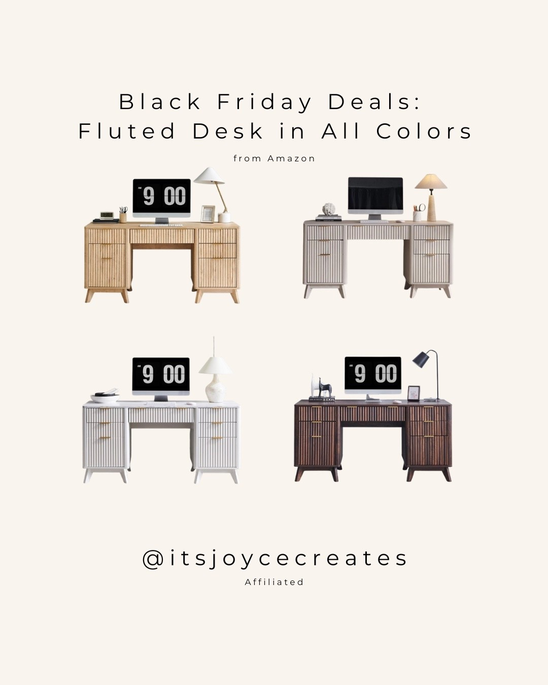 
Black Friday deals are live — the fluted desk in all colors is finally on sale. #BlackFridayDeals #HomeOfficeSetup #FlutedDesk #HomeDecorFinds #WorkspaceInspo

#LTKCyberWeek #LTKSaleAlert #LTKHome