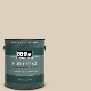 1 gal. #OR-W07 Spanish Sand Extra Durable Semi-Gloss Enamel Interior Paint & Primer | The Home Depot