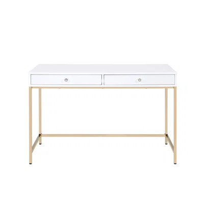 Stylish White And Gold 2 Desk For A Beautiful Bedroom Decoration Smart + Functional | Wayfair North America