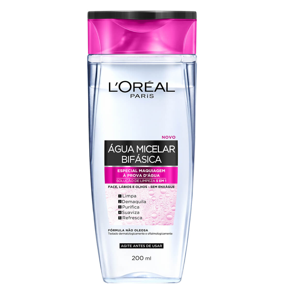 Água Micelar Bifásica L'oréal Paris Solução De Limpeza 5 Em 1 200Ml | DrogaRaia (BR)