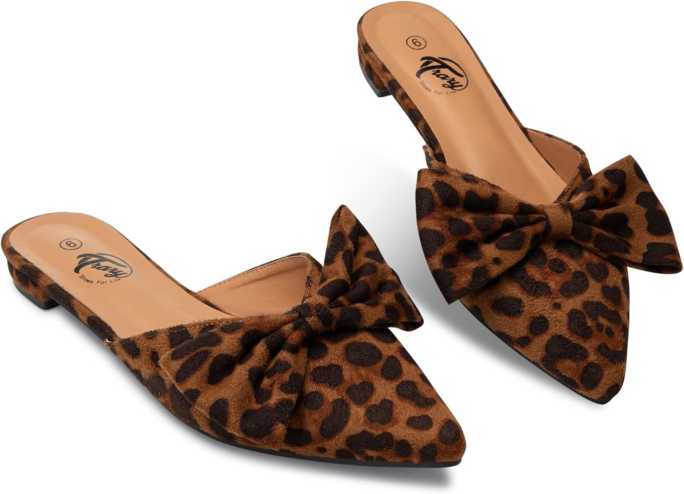 Trary Mules for Women Flats, Bow Pointed Toe Womens Mules, Flats Mules Shoes for Women, Cute Bow Mul | Amazon (US)