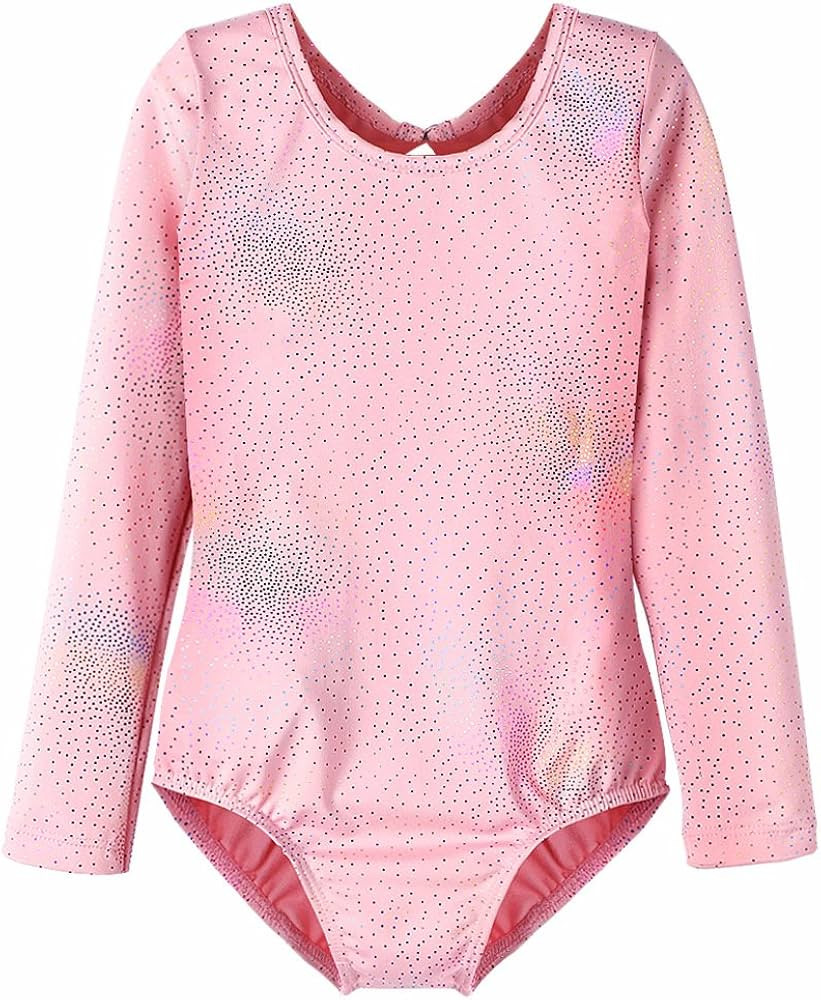 HOZIY Leotards for Girls Ballet Gymnastics Long Sleeve Sparkles Aqua Blue Pink Purple | Amazon (US)
