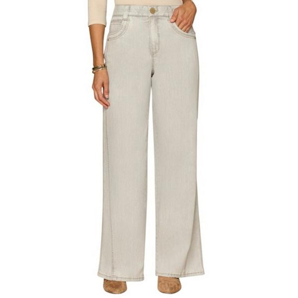 Women's Democracy "Ab"solution Skyrise Double Yoke Front Panel Wide Leg Jeans Light Grey 0 32 | Scheels Sports