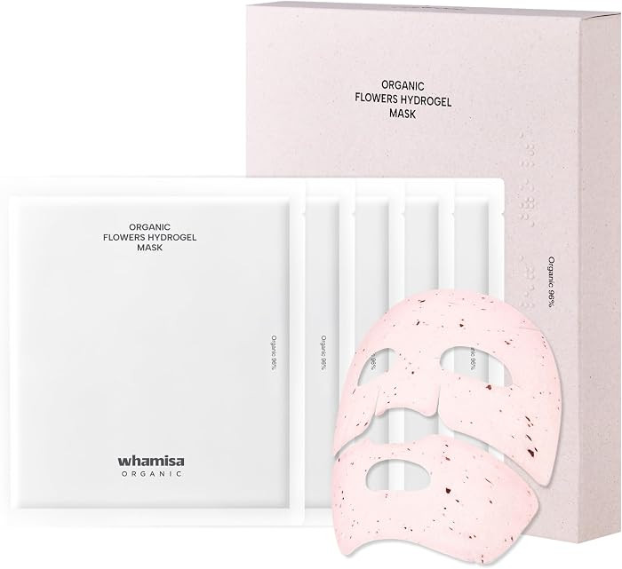 Whamisa Organic Flowers Hydrogel Facial Sheet Mask, Hydration, Deep Moisture, Skin Care, Skin Bar... | Amazon (US)
