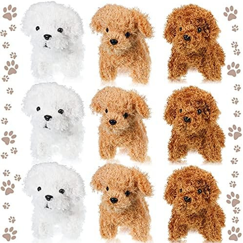 9 Pieces Cute Stuffed Animal Toy Puppy Dog Mini Plush Puppy Party Favors Stuffed Doll Pendant Soft A | Amazon (US)