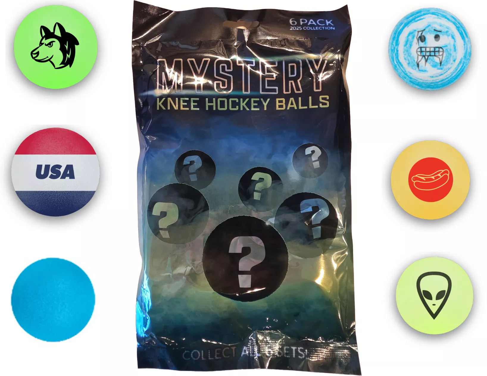 DSG Mystery Knee Hockey Balls - 2025 - 6 Pack, Black | DICK'S Sporting Goods