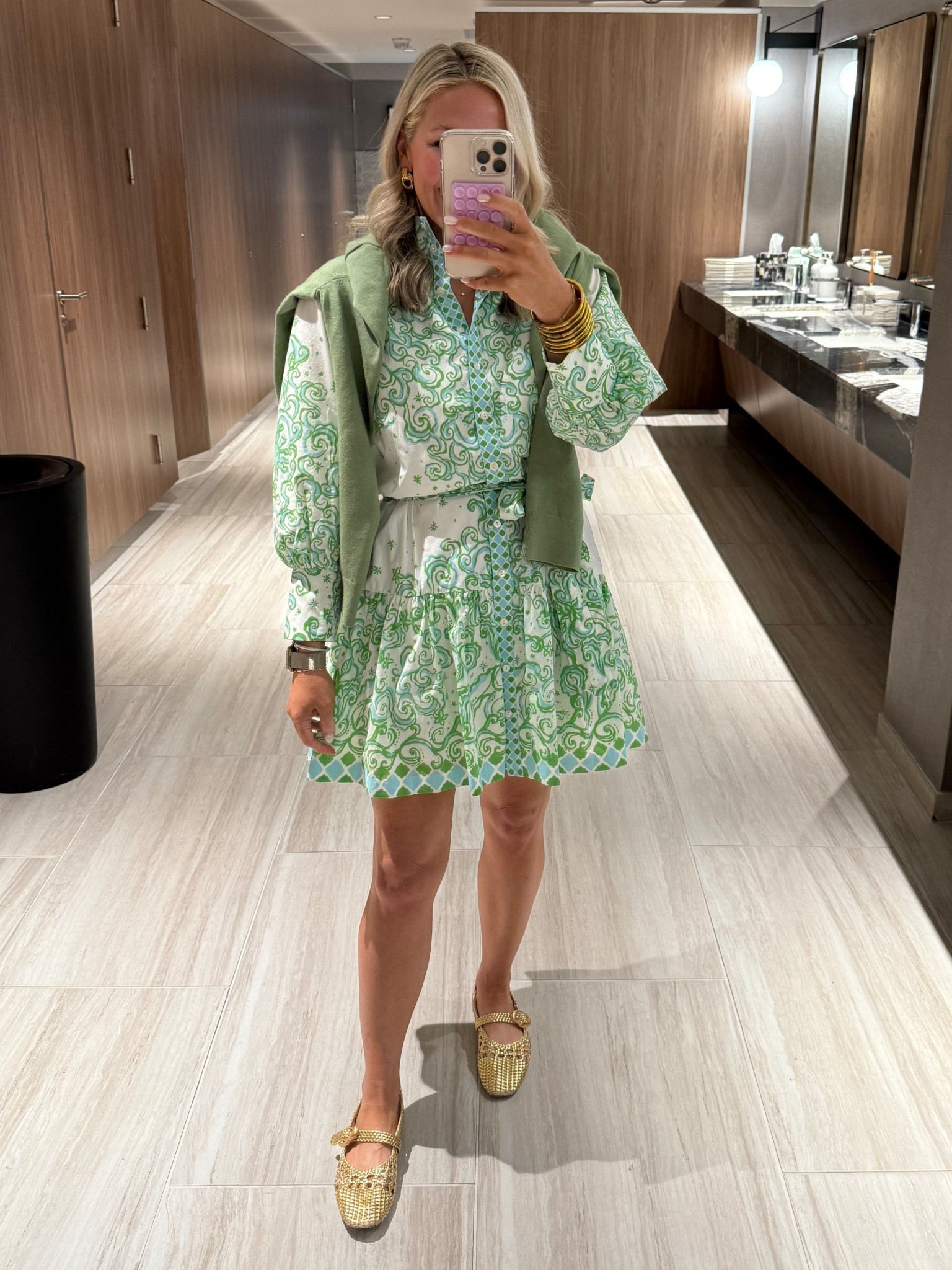 LTK conference day! Dress- size small, Larroude flats TTS, cardigan size small from Amazon and such a cut ruffle collar! 

#LTKCon #LTKFindsUnder100 #LTKStyleTip