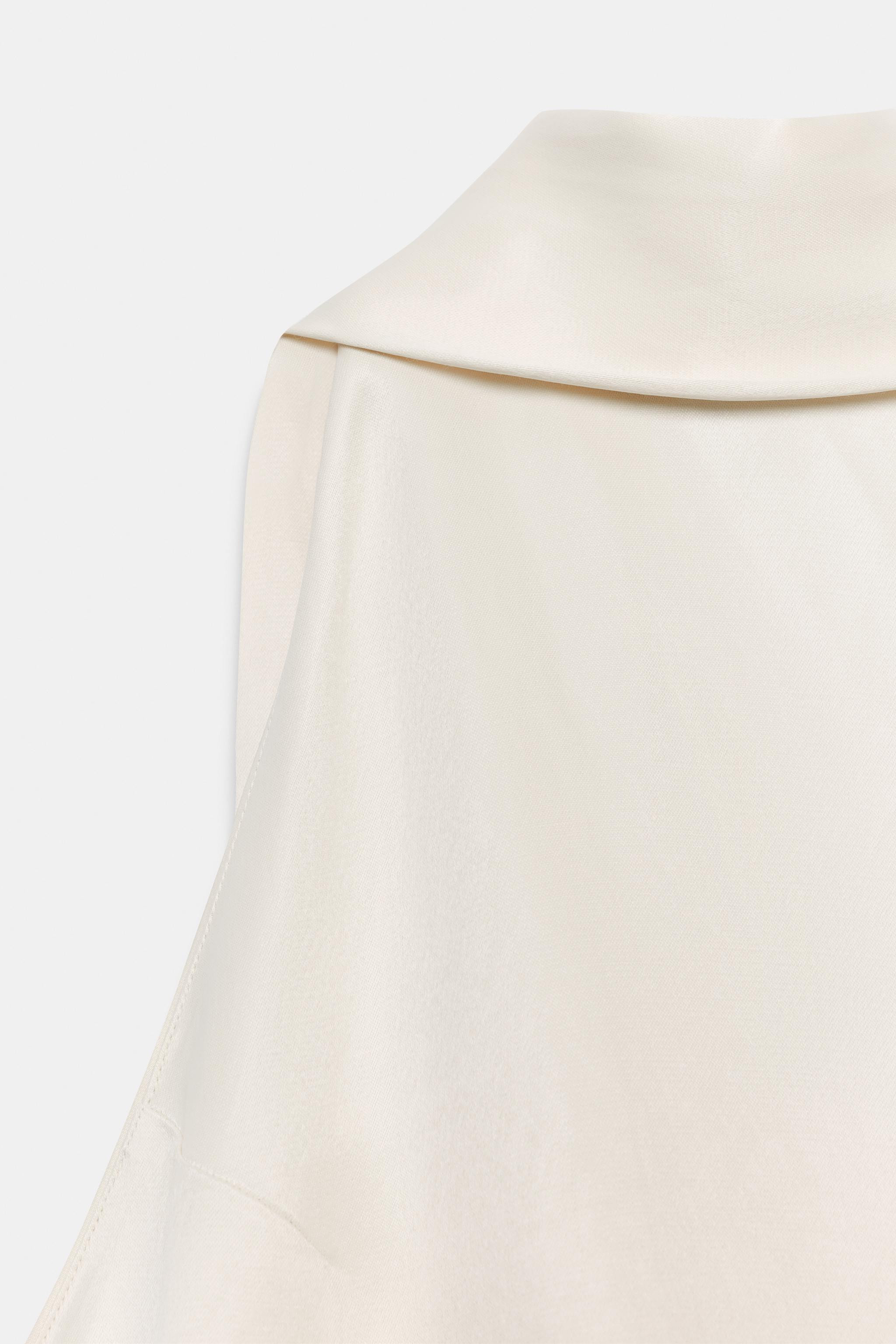 ZW COLLECTION ASYMMETRICAL TIE-NECK TOP | Zara US