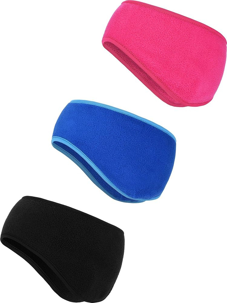 BBTO 3 Pcs Ear Warmer Fleece Headbands Ear Muffs Winter Running Gear for Women Men Adult | Amazon (US)