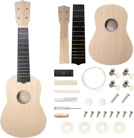 DIY Ukulele Kit Soprano (22inch) Build Your Own Ukulele Kit With Custom Ukulele Design For Kids &... | Amazon (US)