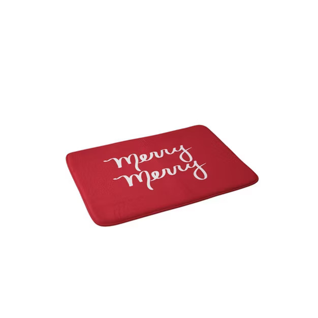 Lisa Argyropoulos Merry Christmas Memory Foam Bath Mat Red - Deny Designs | Target