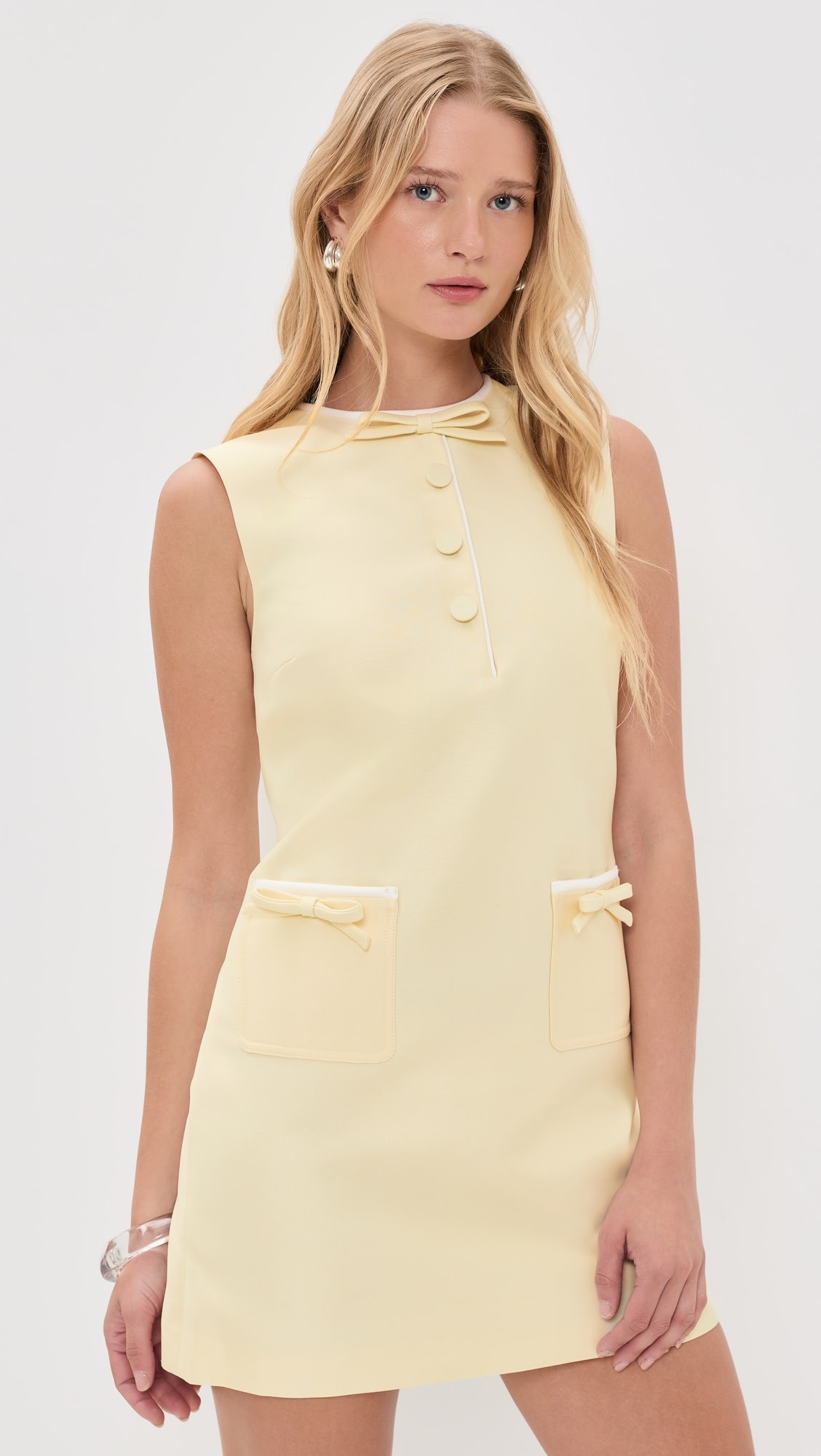 Yellow Taffeta Bow Mini Dress | Shopbop