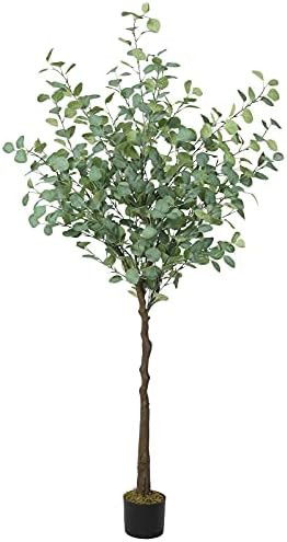 VIAGDO Artificial Eucalyptus Tree 6ft Tall 506 Silver Dollar Leaves Plants Fake Eucalyptus Stems ... | Amazon (US)
