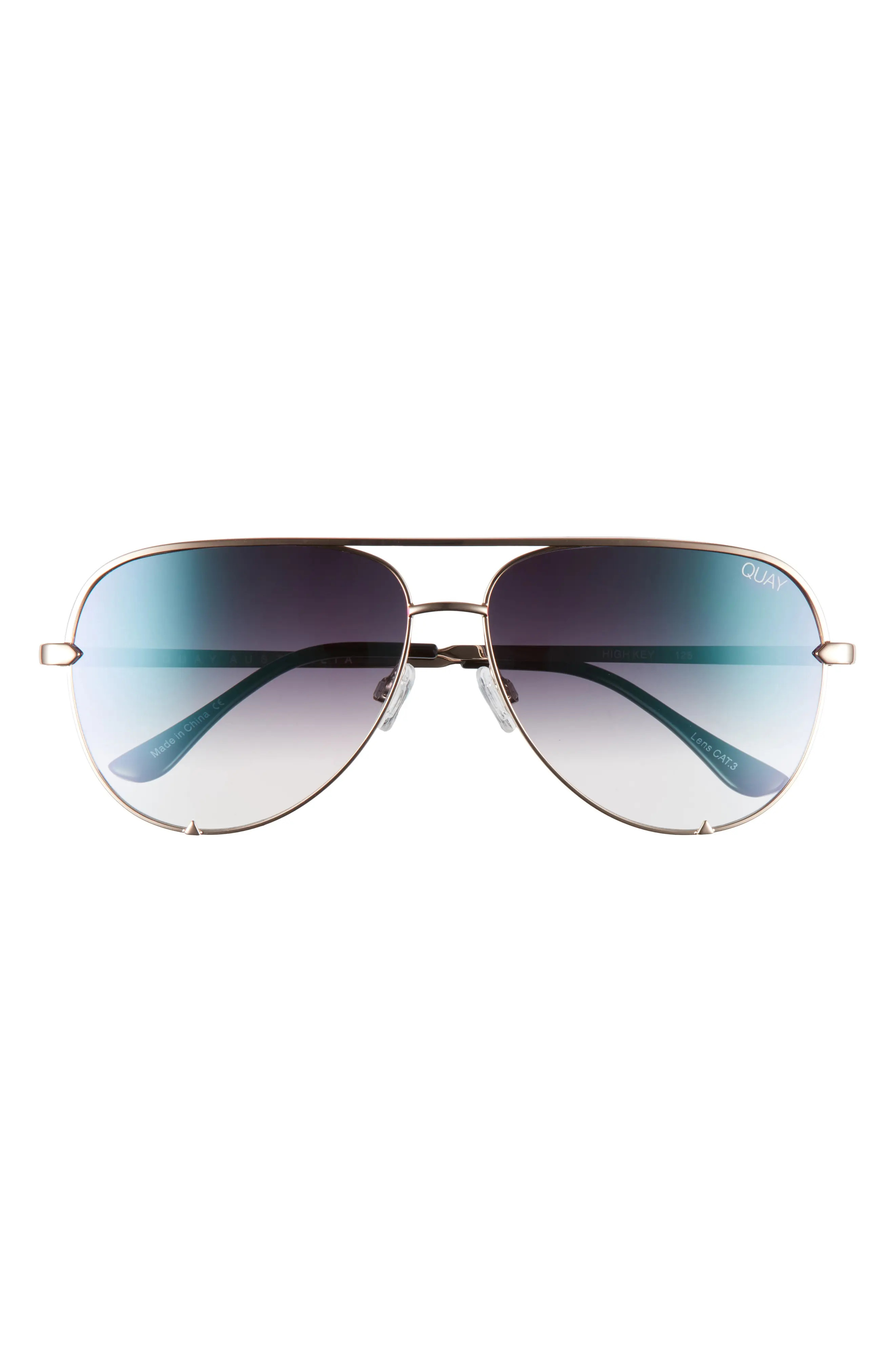 Women's Quay Australia High Key 68mm Aviator Sunglasses - Gold/ Pink Gradient | Nordstrom