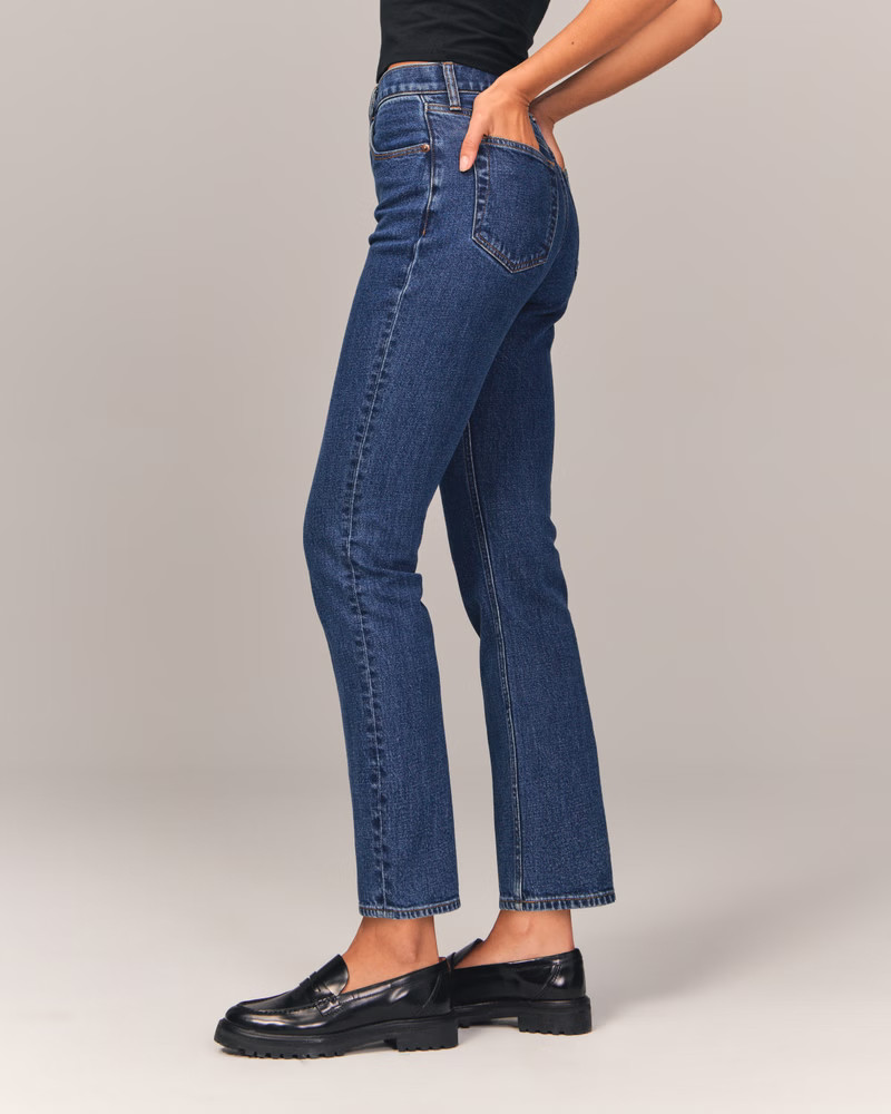 Ultra High Rise Ankle Straight Jean | Abercrombie & Fitch (US)